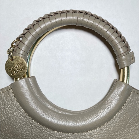 See By Chloe Monroe Small Leather Bracelet Tote in Motty Grey - Picture 7 of 16